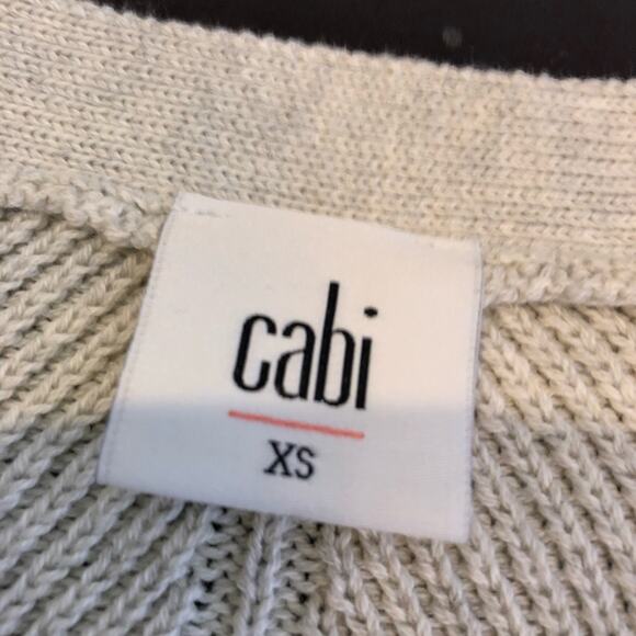 Cabi light gray mix knit button front v neck cardigan size Extra Small XS #3161 - Picture 8 of 16